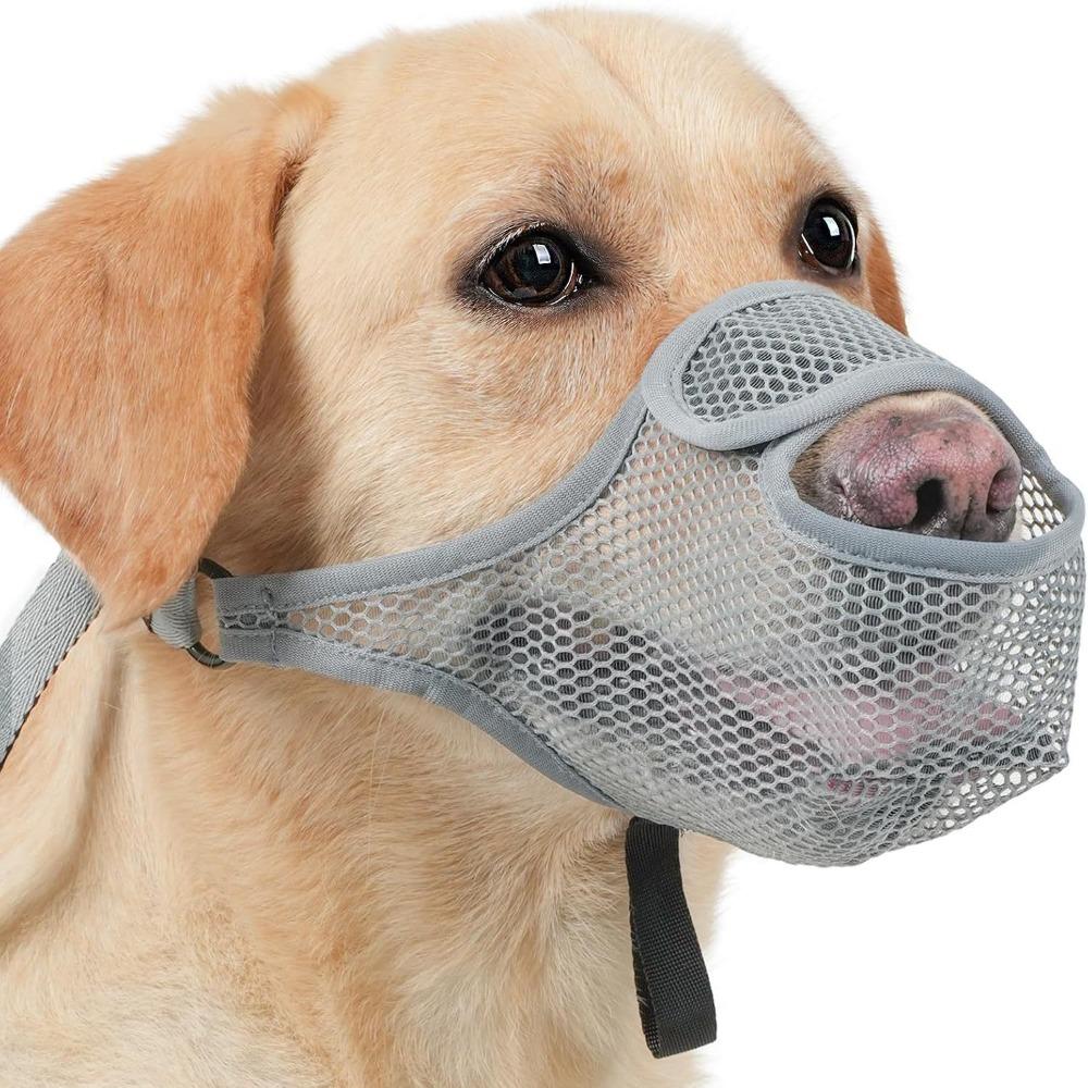 Adjustable Strap Mesh Dog Muzzle Breathable Pet Mouth Mask Comfortable Dog Mouth Cover  Medium Dogs
