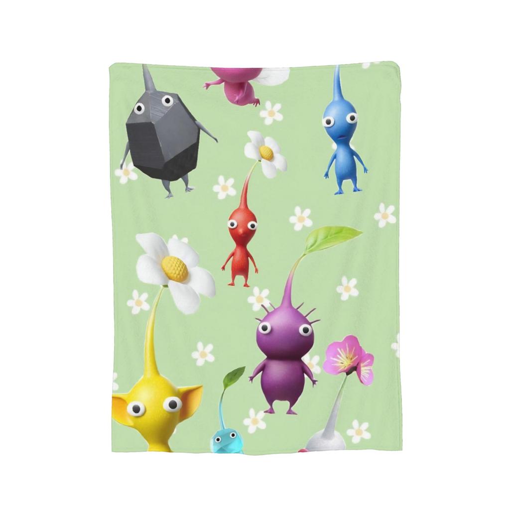 Game Cartoon Cute Pikmin Blanket Fleece All Season  Breathable Super Soft Throw Blanket for Sofa Travel Bedding Throws