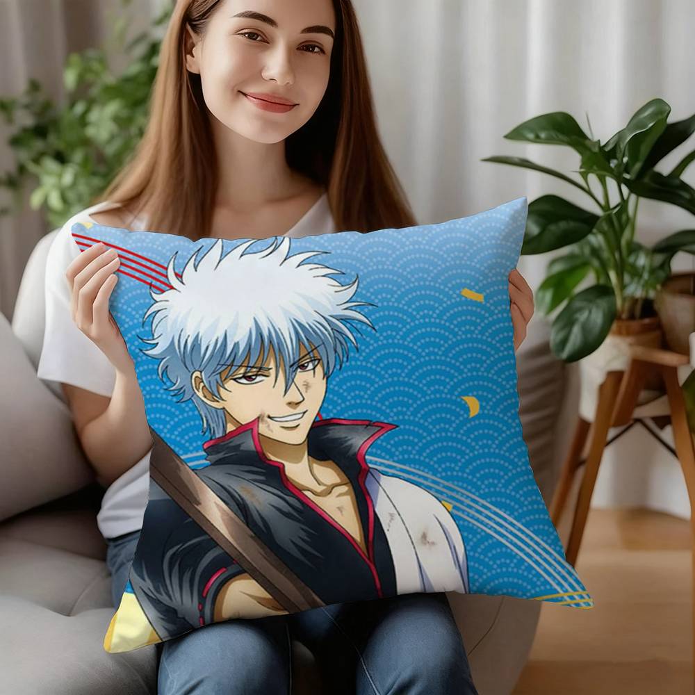 Anime GinTama Pillow Case Plush Fabric Soft Pillowcase Double Sided Print Cushion Cover Household Gifts