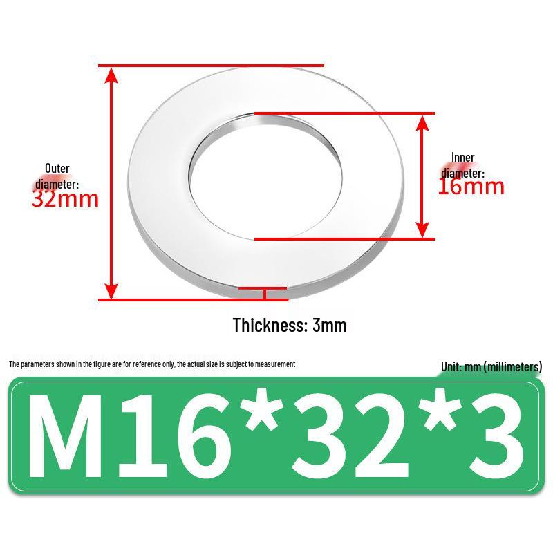 Jin Juntai Thick & Thin Stainless Steel Flat Washer, Round M10-M36