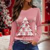Women's Daily Casual Long-sleeved Printed O-neck Top
