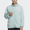 adidas Letter Logo Print Colorblock Hooded Loose Jacket Men’s Light Green