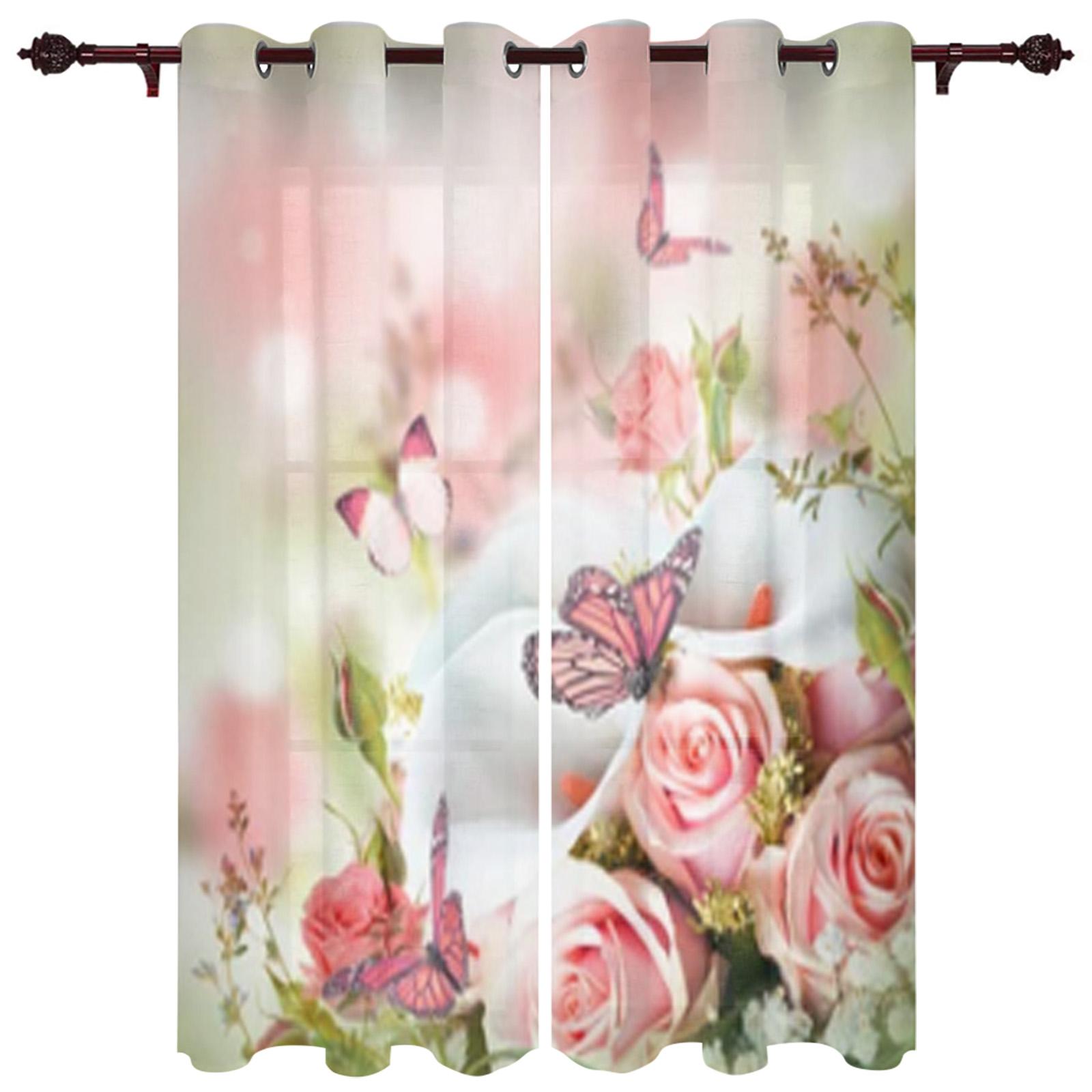 Фиолетовый завод цветок оконная занавеска спальня гостиная оконные шторы кухонные — фото 16