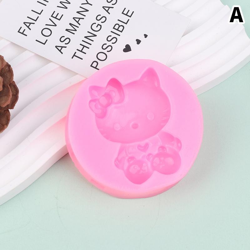 Kreslená Zábavná Kočka Silikonová Forma Roztomilá Fondánová Dortová Dekorativní Čokoládová Forma DIY Aromaterapeutická Sádrová Forma na Svíčky