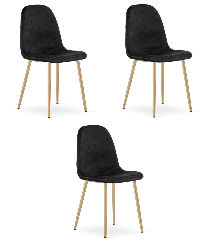 PADVA Chair - Black Velvet / Oak Legs X 3