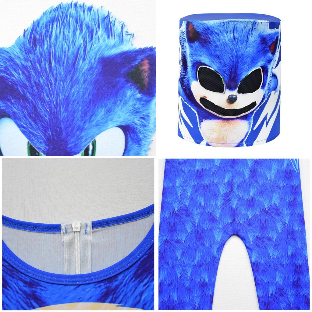 Niebieska maska cosplay Sonic Hedgehog dla dzieci z przyciągającym wzrok wzorem i uniwersalnym rozmiarem
