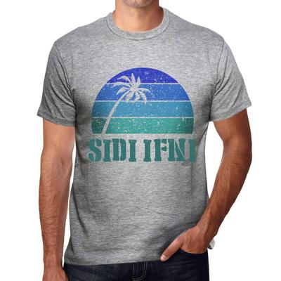 Men’s Vintage Tee Shirt Graphic T Shirt SIDI IFNI Sunset Grey Marl