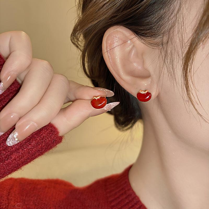 

Серьги-гвоздики Цветок красной фасоли для женщин - Маленькие, Удобные, Подходящие для сна Украшения с нишевым дизайном