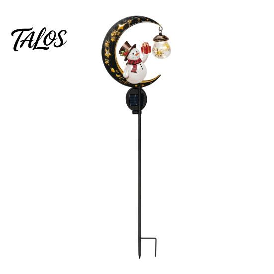 Illuminated Pathway Decor for Holidays Snowman Garden Stake Light, Solar Powered Crescent Moon Lamp, Decorations Walkways Warm Glow Waterproof