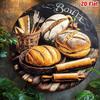 Vintage Bakery Decor Metal Tin Sign Kitchen Wall Art Round Plaque
