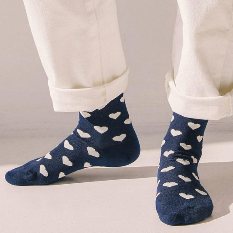 Abiruz Women's Navy Heart Dot Socks HM81UNI