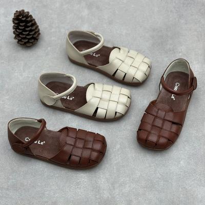 Echtes Leder Sommer Damen Schuhe Ultraweiche Sohlen Weiches Obermaterial Schuhe mit niedrigem Absatz Lässige Damen Rindsleder Sandalen