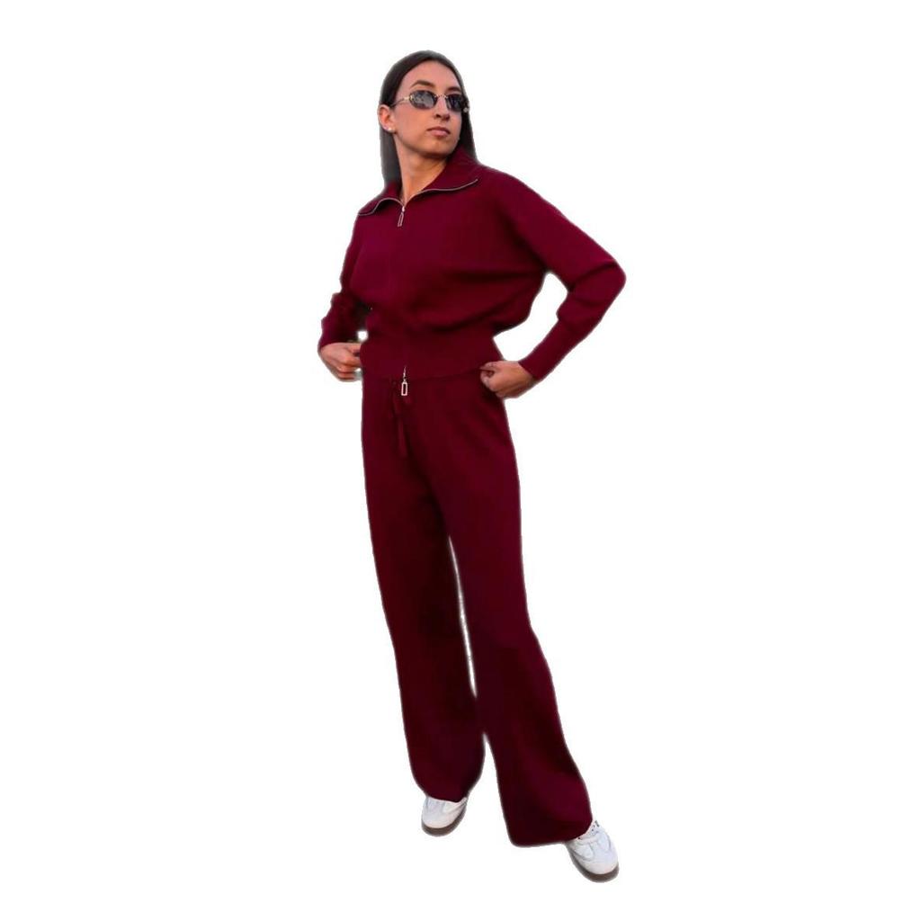 2025 Autumn European & American Casual Cardigan Two-Piece Women’s Long-Sleeved Top & Pants