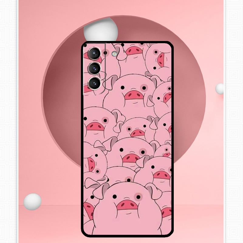 Cartoon Pig Case For Samsung Galaxy S24 Ultra S20 S21 S22 S23 S25 Ultra S9 S10 Plus S25 FE Cover Funda