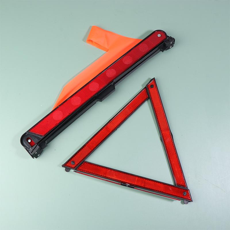 Tripé de carro com tiras refletivas, triângulo de sinalização, aviso de emergência dobrável, triângulo de advertência refletiva para carro