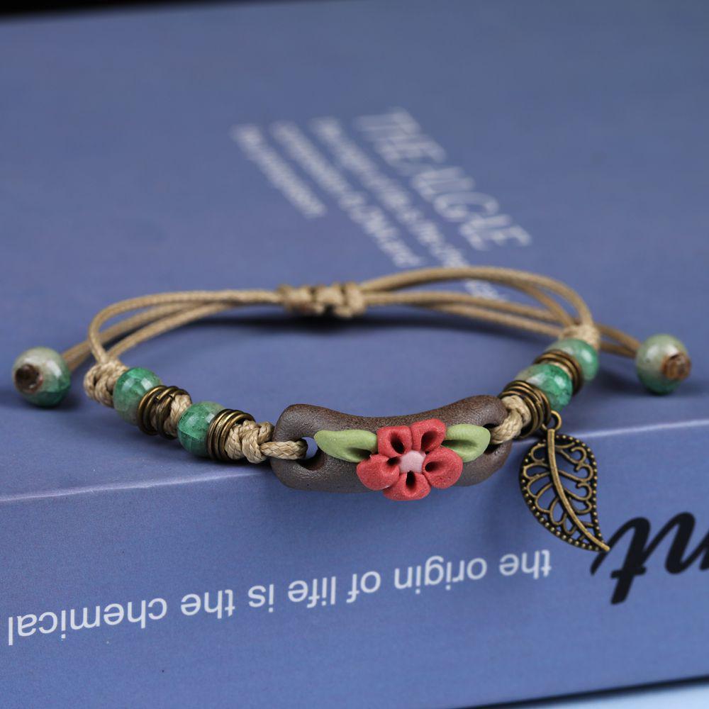 Broken Bridge Ceramic Floral Handmade Bracelet - Women's Fashion Jewelry