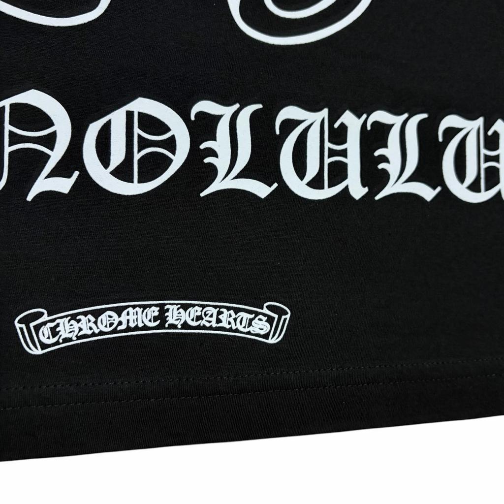 CHROME HEARTS Back Horseshoe Honolulu RN#97729 T-Shirt Black Men's Size XXL