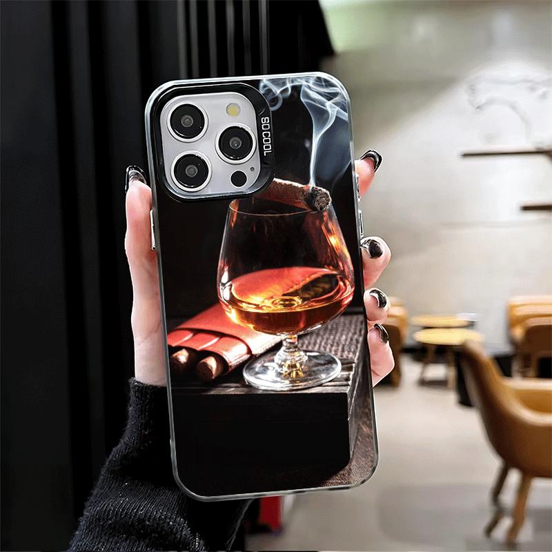 Cigar Whiskey Ice Drink Soft Phone Case for iPhone 15 16 17 Pro Max 17Air 16E 14 Plus 13 12 Mini Shockproof Cover Back Shell