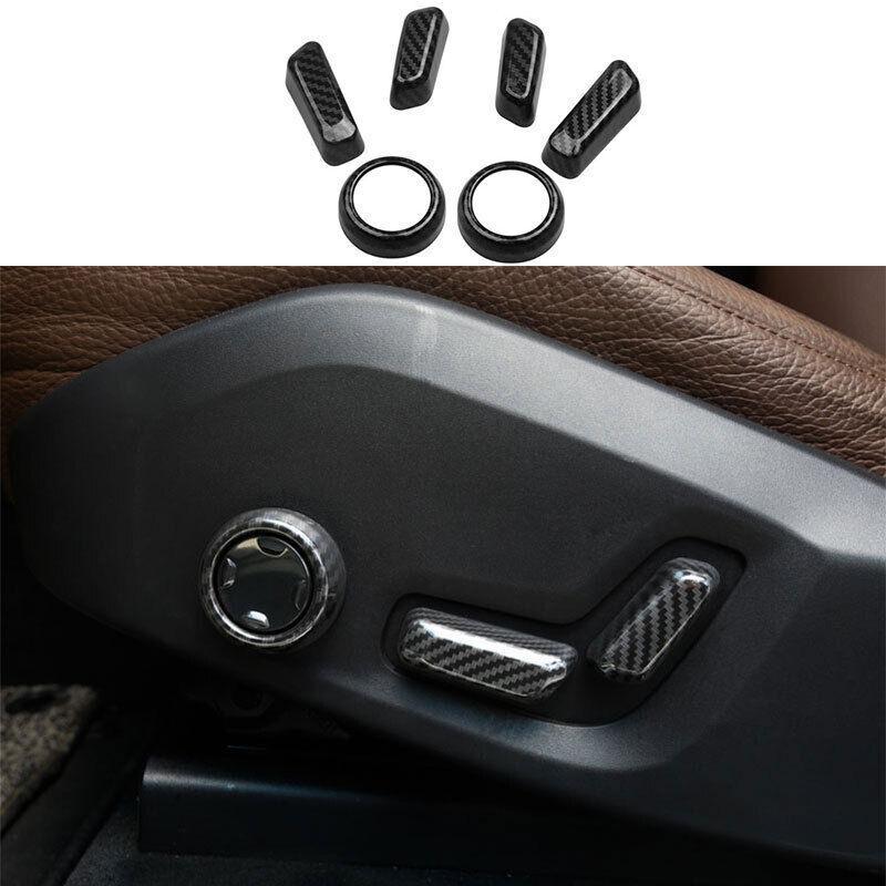 For Volvo XC90 2016- ABS Carbon Fiber Electric Seat Adjustment Cover Trim