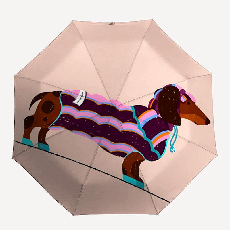 

1pc Dachshund BlanketAutomatic Folding Umbrella, Portable Collapsible Design, Casual Outdoor Accessory, for All Seasons 051