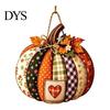 Cartello Appeso in Legno di Halloween Zucca Patchwork Appendiporta, Decorazione Casa Raccolta Autunnale con Foglie d'Acero Bacche, Parete Frontale Rustica Stagionale