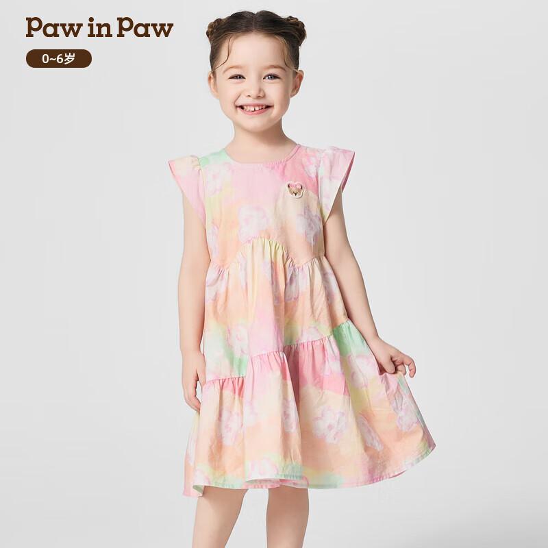 PawinPaw Cartoon Bear Sweet Girls  Sleeveless Princess Dress 110