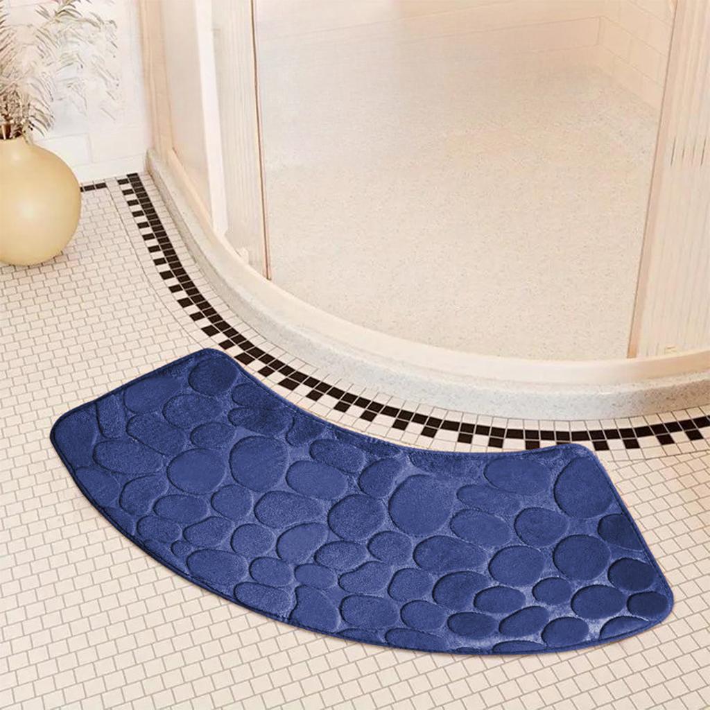 Curved Absorbent Floor Mat Fan-shaped Carpet Shower Room 1.2 Cm Thickened Door Mat Toilet Toilet Foot Mat Bathroom Non-slip Mat