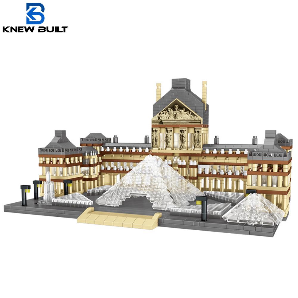 KNEW BUILT Louvre Mikro Mini Bausteine für Erwachsene Architektur Spielzeugsets Bau Kinder Spielzeug Montagebausteine