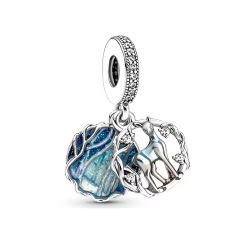 S925 Silber Zug Muschel Glocke Schildkröte Insekt Mond Herz Perlen Anhänger Halskette Charme Schmuck