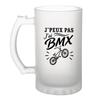 Chope À Bière - PLANETEE - J'peux Pas Minimaliste - 470 Ml - Verre Trempé Givré - Motif Sublimation