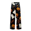 Men's Halloween Print Pocket Straight Casual Pants Home Pajama Pants