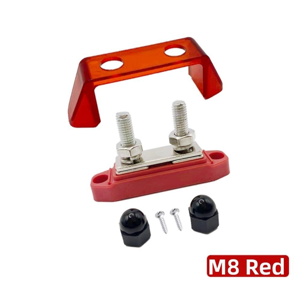 M8/M10 Power Distribution Block Stainless Steel High Current Power Terminal Block 12V-48V Nickel Plated Copper