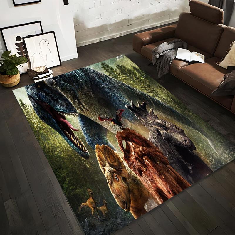 

Dinosaurs and Prehistoric Creatures Forest Background Jurassic Style Carpet Design Suitable for use as an anti-slip1 for1room and bedroom sofas 40x60cm( 15x23in )