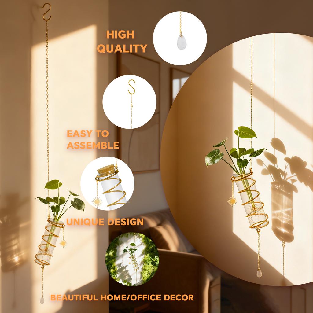 Hydroponic Containers, Vases, Living Rooms, Creative Hanging Doors, Decorative Walls, Green Ivy Plants, Hydroponic Transparent Flower Pots