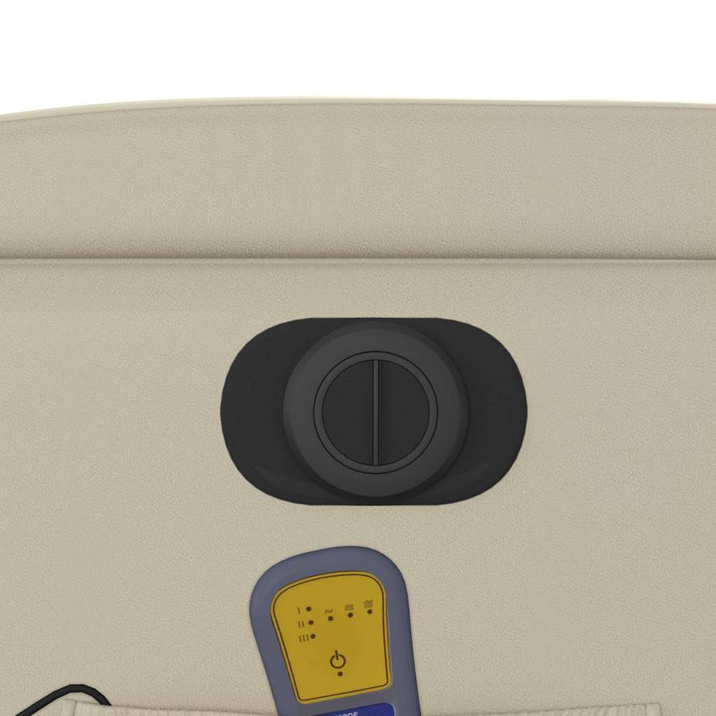 Electric Massage Recliner Cream Faux Leather