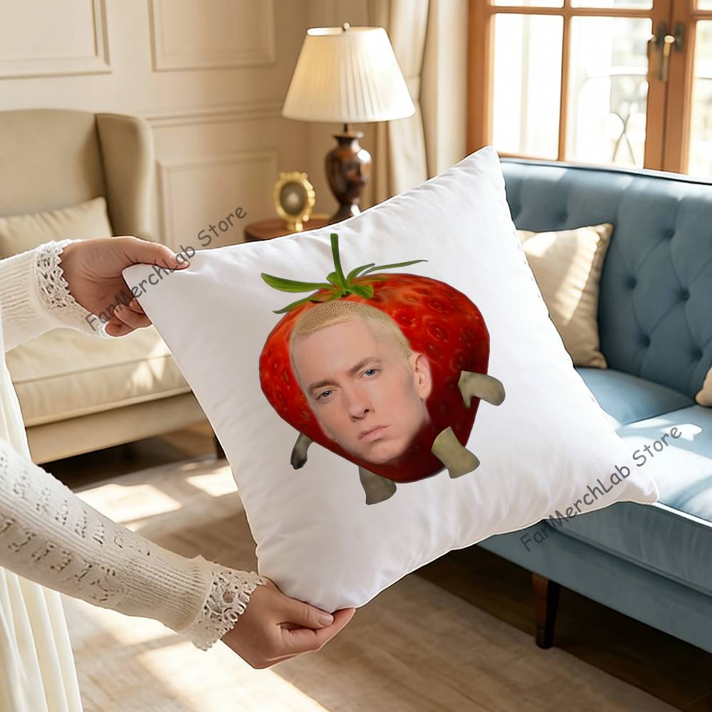 Singer EEminemS Anime Pillow Case Antidustmite Pillowcase Invisible zipper silky short plush Sofa cushion cover