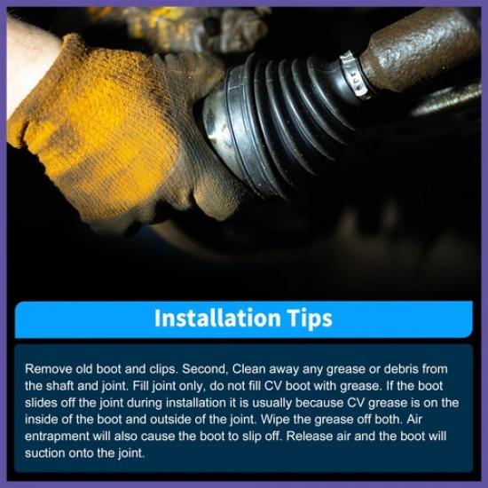 Universal CV Joint Boot W/ 2 Stainless Steel Clamp CV Axle Boot Repair Kit