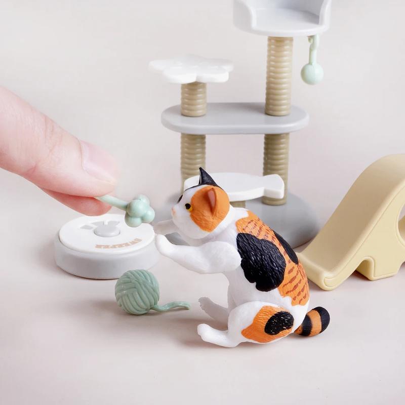 1 Set Micro Landscape Dollhouse Model Cat Trees Scratcher Deccoration Accessories Toy Mini Cat Ornament
