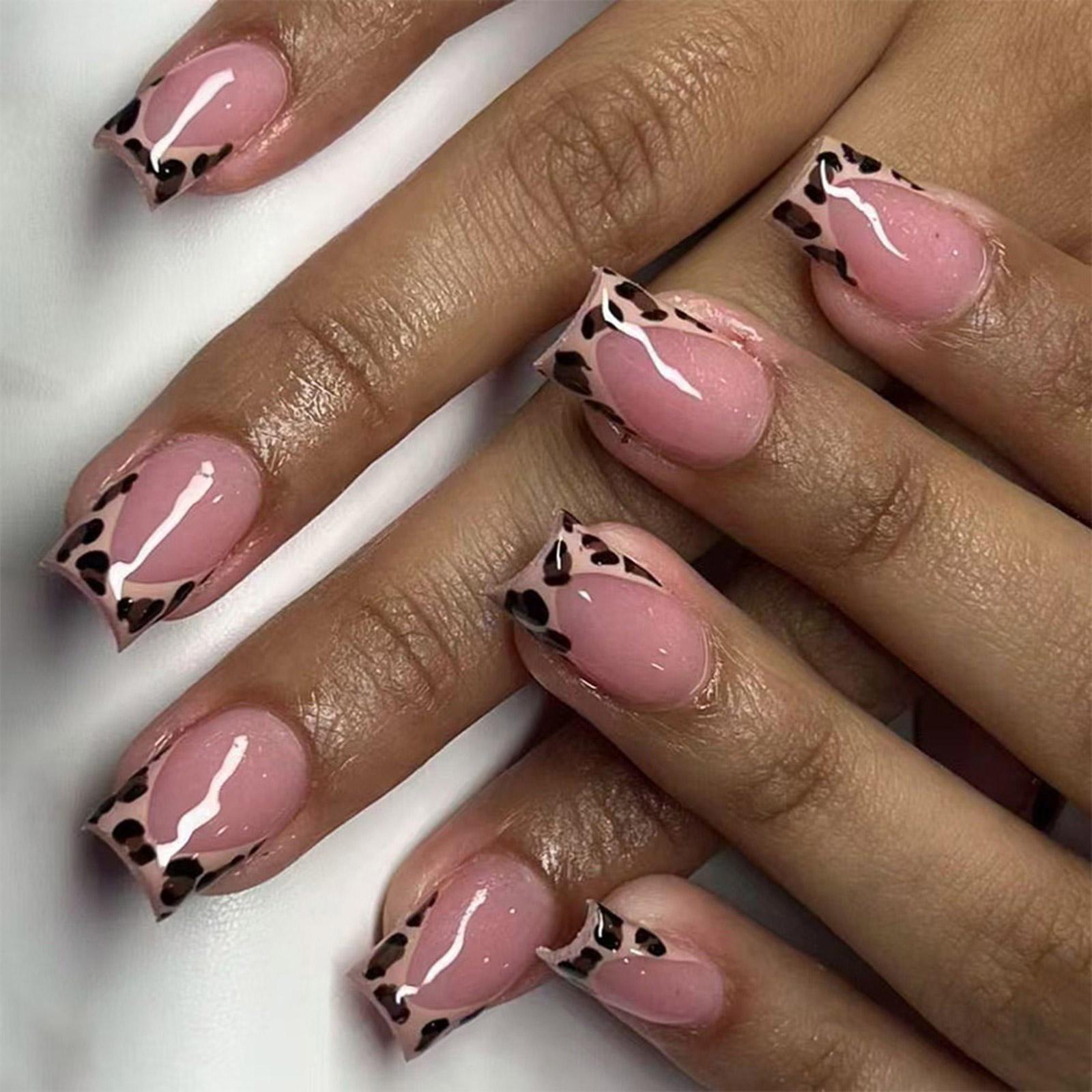 

Накладные ногти Короткие ногти с французским типом Квадратные типсы Накладные ногти Накладные ногти с дизайном Полное покрытие Акриловые ногти