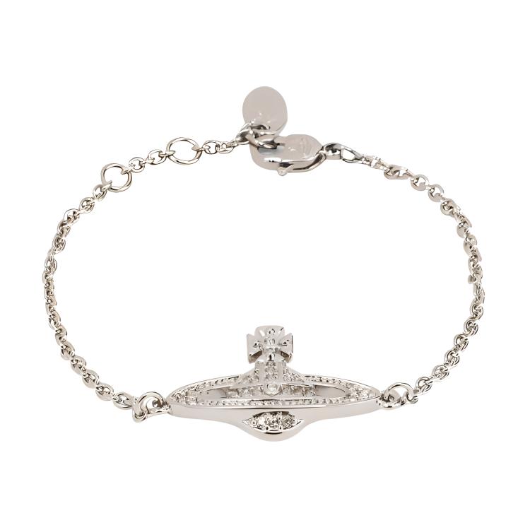 

Vivienne Westwood Mini Bas Relief Saturn Shape Bracelet Women bracelet Brass Silver 6102005102P116CNP116 Basic Packaging-Dust Bag+Box