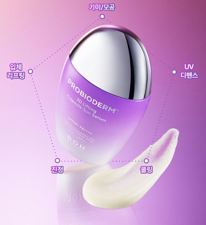 BIOHEAL BOH Probioderm 3D Lifting Kapsel Sonnenserum LSF50+ PA++++ — Straffendes Sonnenschutzserum mit Probiotika