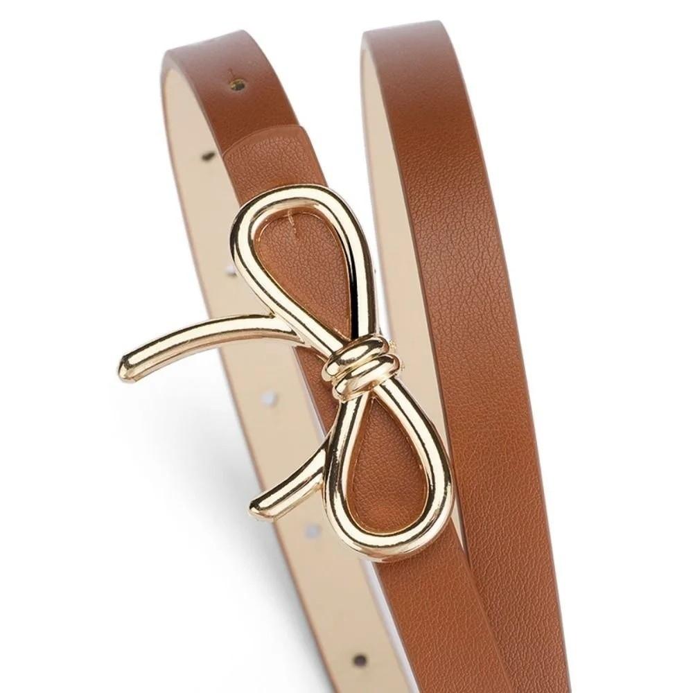 Bow Detail Women Bowknot Buckle Belt Adjustable Thin Belt for Trending Accessory