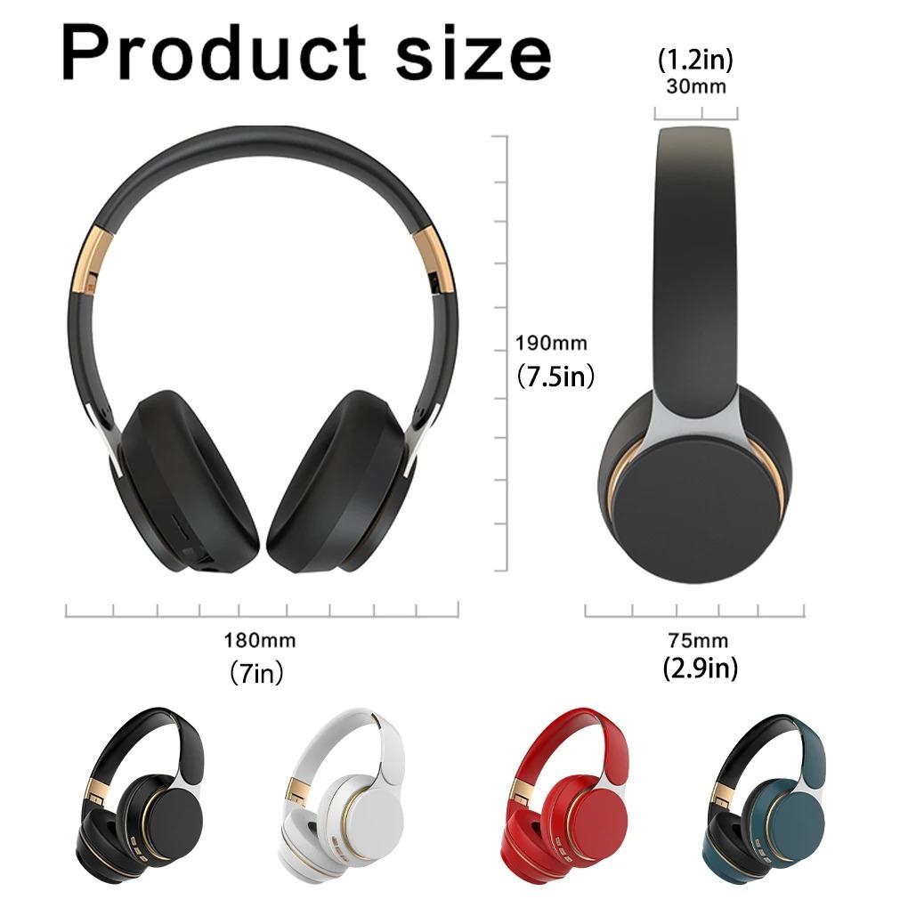 Auricolari Wireless Bluetooth 5.0, Auricolari Pieghevoli Stereo Lossless con Microfono, Slot FM, SD/TF, Cancellazione Attiva del Rumore, Durata Riproduzione di 20 Ore