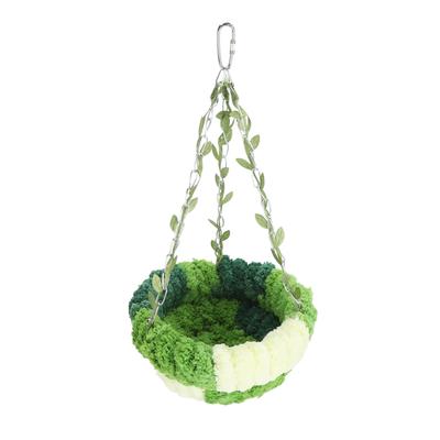 Parrot Hammock Bed Comfortable Soft Coral Fleece Hanging Bird Sleeping Nest for Cage Green Large