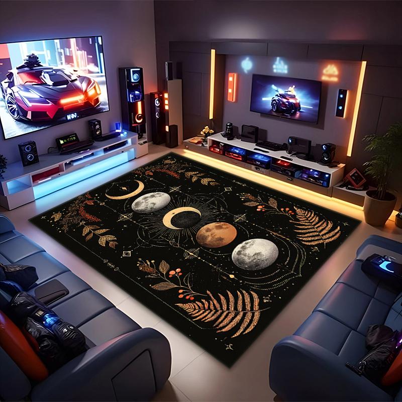 Mystical Lunar Phases Art Print Carpet Floor Mats Printing Christmas Gifts Fashion Art