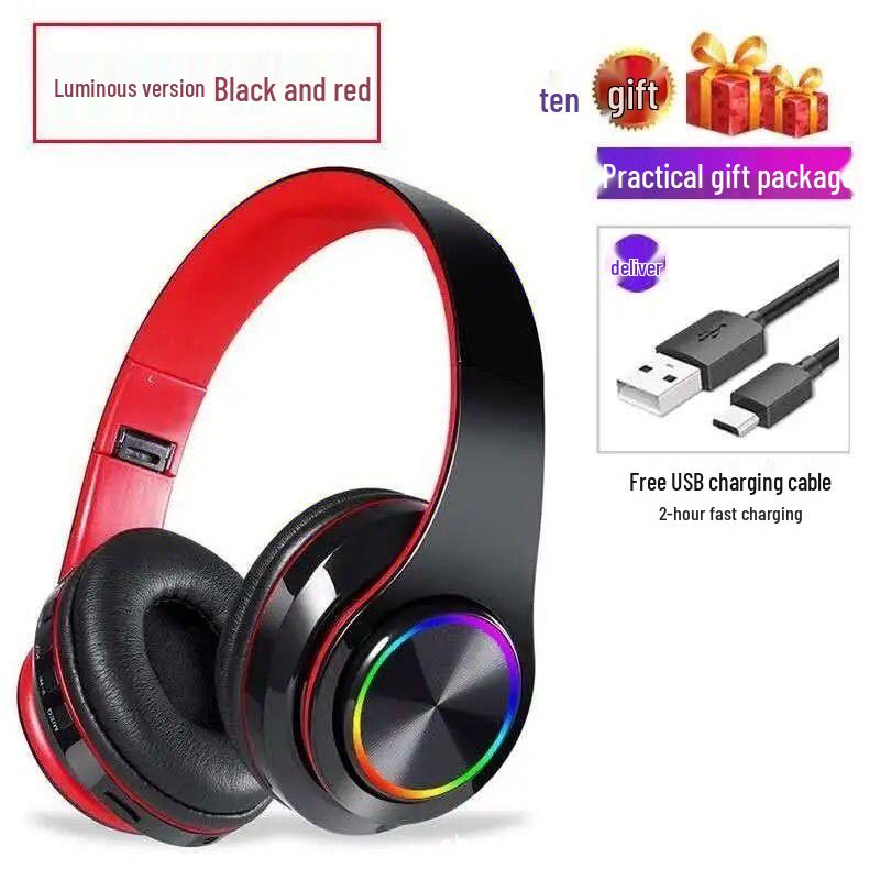 Luminous Heavy Bass Wireless Bluetooth Sports Headset with Mic