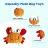 Squeaky Corduroy Dog Toys Plush Bite Resistant Chew Toys for Puppy Training Shark Crab Seahorse Interactive Pet Toys for Small