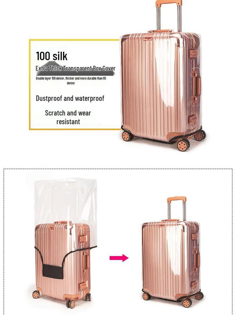 Thickened PVC Anti-Fall Transparent Dust Cover for Check-in Suitcases