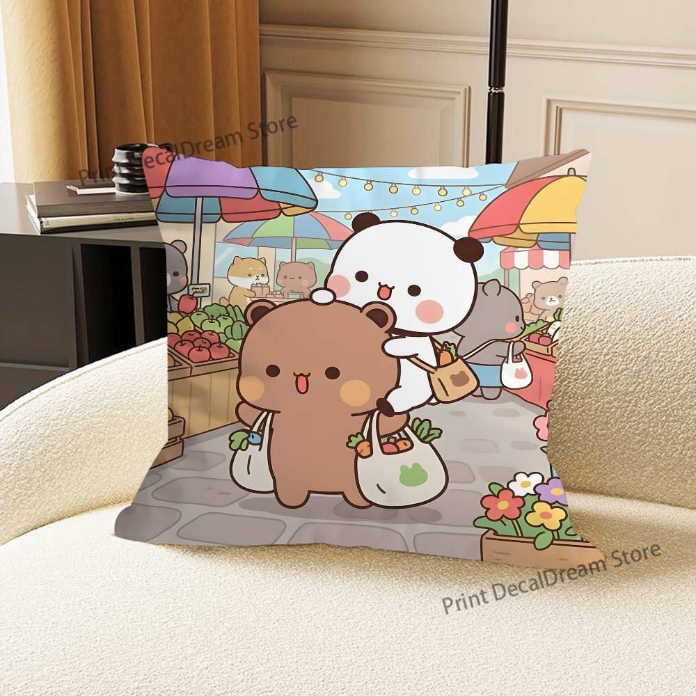 Cute Bubu Dudu Love Printed Pillow Cover Cushion Case Simple Sofa Pillow Case No Pillow Core