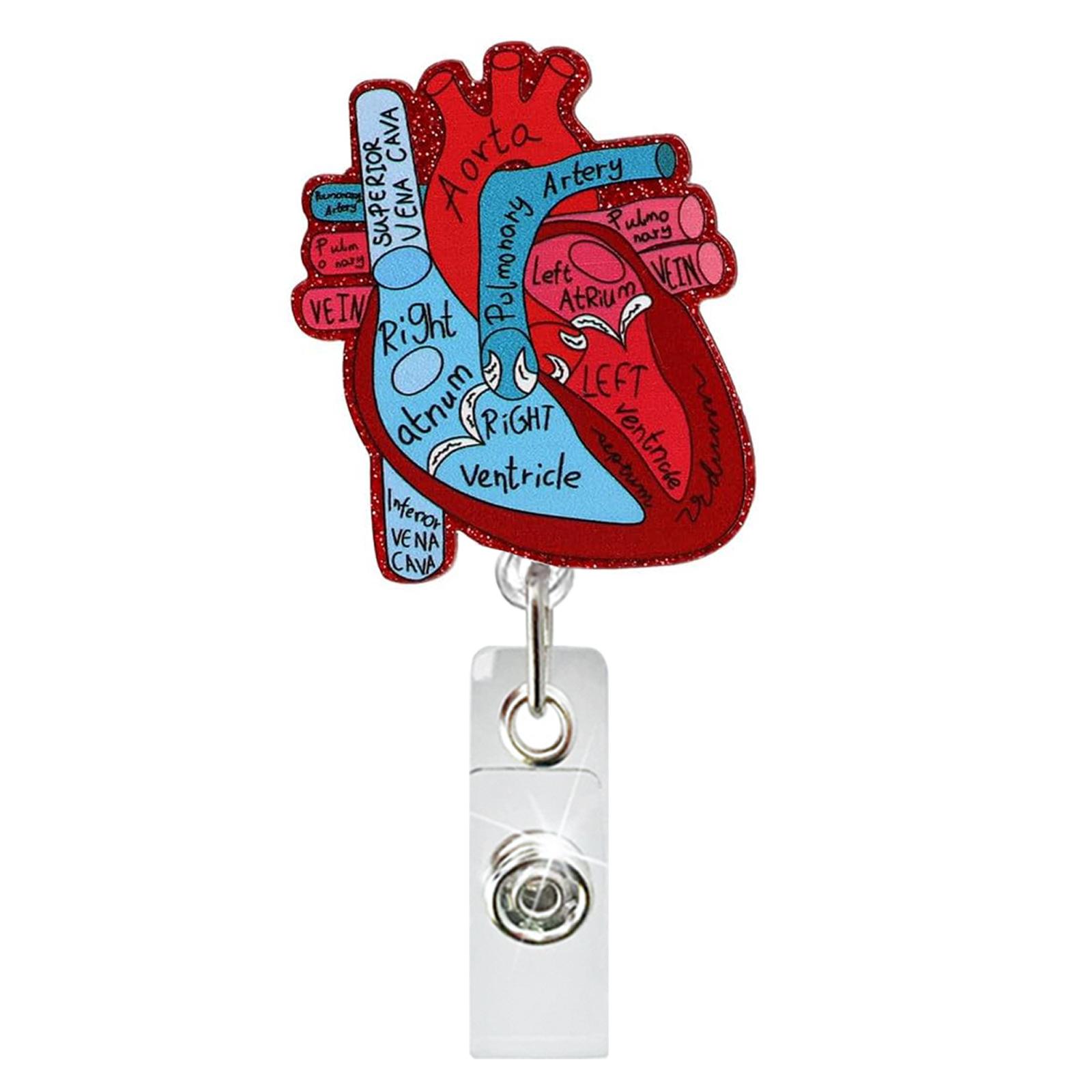 

Letters Heart Nurse Doctor Badge Reel Retractable Id Badge Holder Student Teacher Key Ring Id Name Card Clip Office Supplies красный